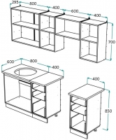 Кухонный гарнитур Легенда 1 (1,6 м)